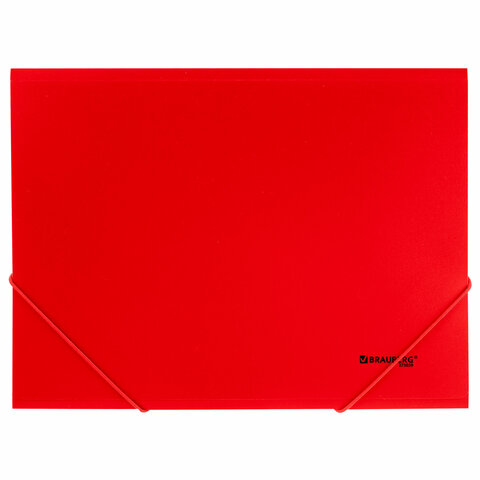 Папка на резинках А4 BRAUBERG UNIVERSAL, красная, до 300 листов, 0,5 мм, 273039