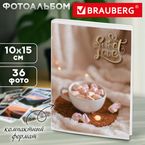 Фотоальбом BRAUBERG "Sweet love" на 36 фото 10х15 см, мягкая обложка, 391434