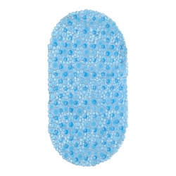 Коврик для ванны противоскользящий 68х37 см, "Пузыри", овальный, прозрачно-голубой, ПВХ, PRIMILA (ПРИМИЛА), 700381
