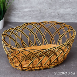 Корзина плетеная 25,5х20х11 см / R-537 /уп 300/* Пластик