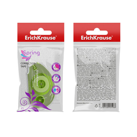 Корректирующая лента ERICH KRAUSE Spring, 5мм*6м, ассорти, 53196
