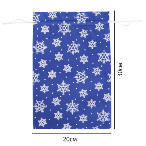 Подарочный мешок (1 шт.) новогодний, 30х20 см, "Snowflakes", нетканый материал, 3 цвета ассорти, ЗОЛОТАЯ СКАЗКА, 592535