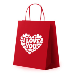 Пакет подарочный (1 штука) 26х13х32 см (L) "Love Kraft", крафт, ЗОЛОТАЯ СКАЗКА, 700843