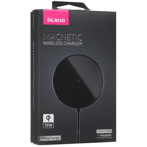 БЗУ MagCharge, QI, 15W, black, OLMIO