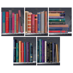 Тетрадь А5 48л. HATBER скоба, клетка, Soft-touch ламинац, 3D фольга, Золотые страницы, 48Т5лофВ1