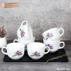 Кружка 6 штук 220 мл Чашка чайная CB210 (7131) /уп 12/ Лаванда