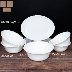 Набор столовый 7 предметов 1+2+2+2 Тюльпан с овальным блюдом / 23PCS-89678100