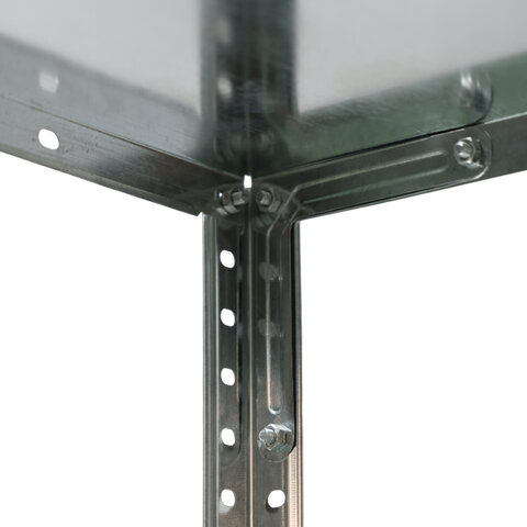 Стеллаж металл BOOMHOUSE (БУМХАУС) 1200x600x300 мм, 4 полки, нагрузка на стеллаж до 120 кг, серебристый, 291417