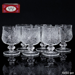 Рюмка 6 штук 50 мл бочонок Бабочка/ 611-1A /уп 24/_