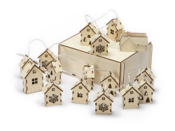 Елочная гирлянда с лампочками «Зимняя сказка» в деревянной подарочной коробке, Цвет натуральный