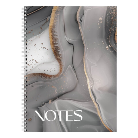 Тетрадь А4, 120 л., BRAUBERG, гребень, клетка, глянцевый лак, Мрамор, 405641