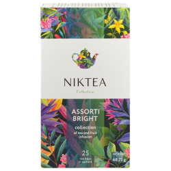 Чай NIKTEA "Ассорти Брайт" 5 вкусов, 25 пакетиков в конвертах, TALTHA-DP0062
