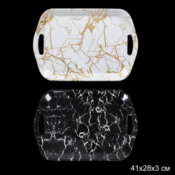 Поднос прямоугольный с ручками 41х28 см / 4128 /уп 80/