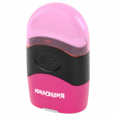 Точилка с контейнером и ластиком ЮНЛАНДИЯ "ДВА В ОДНОМ", яркие цвета ассорти, 272510