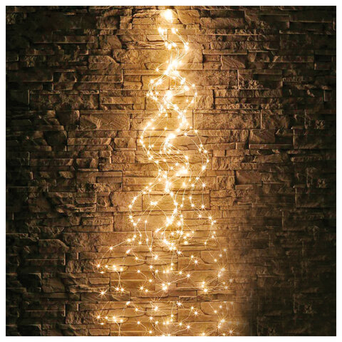 Электрогирлянда-конский хвост уличная, 3 м, 600 LED, тёплый белый, 220 V, контроллер, ЗОЛОТАЯ СКАЗКА, 592553