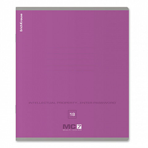 Тетрадь 18 л. ERICH KRAUSE "MC-7", линия, ассорти MIX-PACK (микс в спайке), 56301