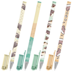 Ручка шариковая с принтом BRAUBERG "МИЛЫЕ КОТЫ", СИНЯЯ, SOFT TOUCH покрытие, узел 0,7 мм, линия письма 0,35 мм, 144478