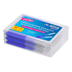 Межзубные ершики 0,7 мм для зубов и брекетов, 40 + 2 шт., в боксе, прямая ручка (I-тип), LAIMA DENT, 609411