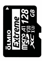 Карта памяти microSDXC 128GB Extreme, UHS-I U3 V30 A1, c адаптером, OLMIO