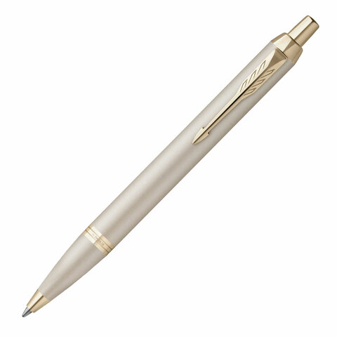 Ручка шариковая PARKER "IM Professionals Monochrome Champagne", корпус шампань, сталь, синяя, 2172956