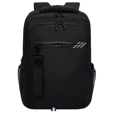 Рюкзак GRIZZLY школьный, анатомическая спинка, 2 отделения, для мальчиков, "BLACK STRIPES", 42х31х22 см, RU-532-1/2