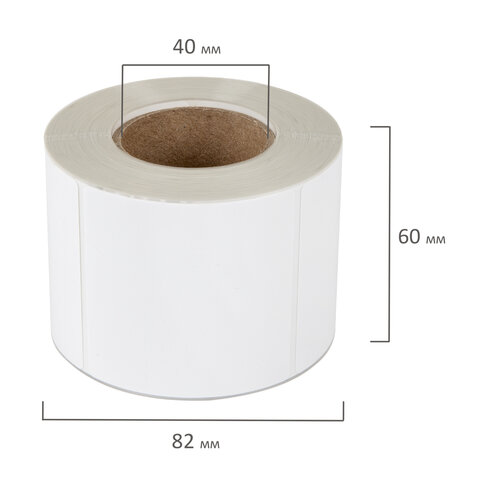 Термоэтикетки ТОП, 58х60 мм, 500 этикеток в ролике, прозрачная подложка из пленки, 114499