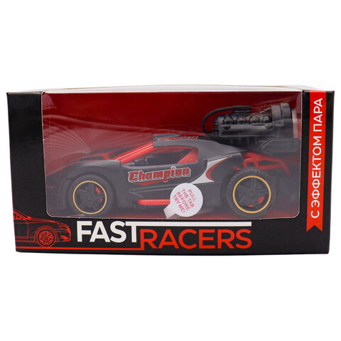 Машинка металлическая, инерционная, СВЕТ, ЗВУК, ПАР, 14 см, АССОРТИ, FUNKY TOYS