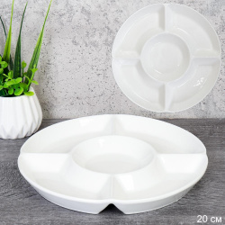 Менажница 20 см 5 секций / DX0409-8 /уп 40/ белое