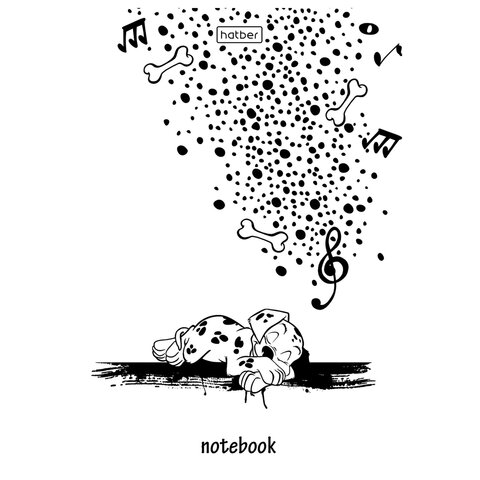 Тетрадь обложка пластик, А5 48л. скоба, клетка, HATBER, Забавные далматинцы (микс в с, 48Т5В1пл