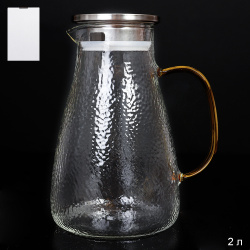 Кувшин 2000 мл стеклянный / LCWJ7702 /уп 36/ Металлическая крышка