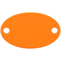 Шильдик металлический Alfa Oval, оранжевый неон, 1,5х2,5 см
