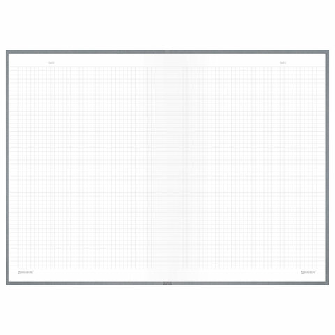 Блокнот БОЛЬШОЙ ФОРМАТ 200х290 мм, А4, 80 л., твердый, клетка, BRAUBERG "Minimal", серый, 116433