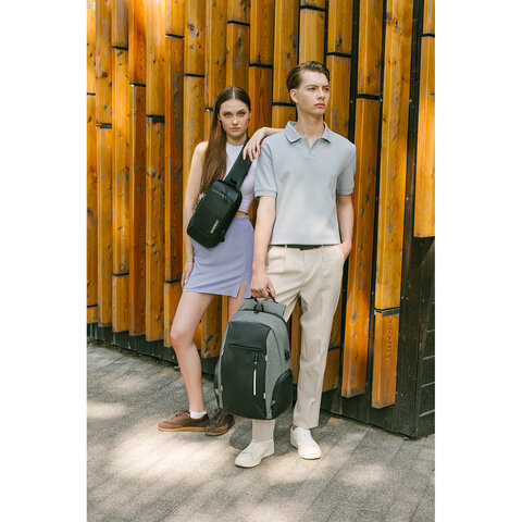 Рюкзак HEIKKI OUTLOOK (ХЕЙКИ) универсальный, отделение для ноутбука, серый, 44x31x17 см, 273890