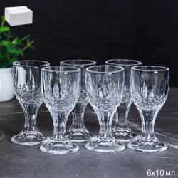 Рюмка 6 штук 10 мл фактурная / 2C-003 /уп 48/_