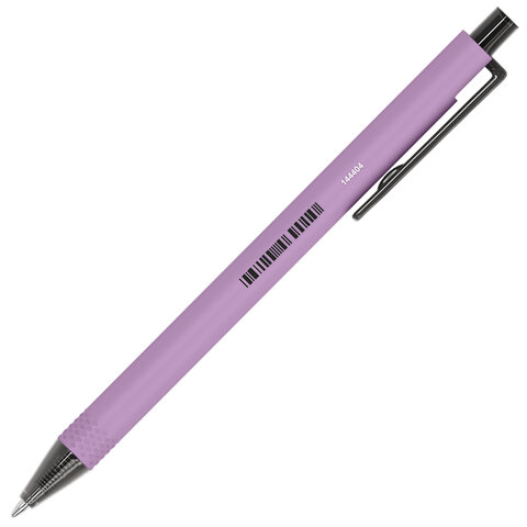 Ручка шариковая автоматическая BRAUBERG "VIVID PASTEL", корпус soft-touch, СИНЯЯ, пишущий узел 0,7 мм, линия письма 0,35 мм, 144404