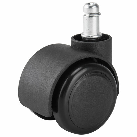 Колеса (ролики) BRABIX для кресла, прорезиненные, SLIM, КОМПЛЕКТ 5 шт., шток d 11 мм, черные, 533084