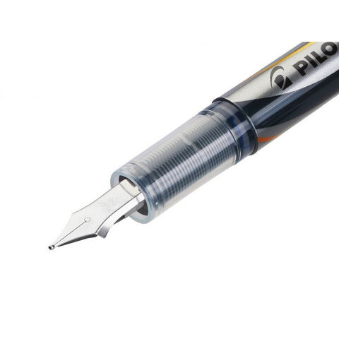 Ручка перьевая PILOT V-Pen, ЧЕРНАЯ, корпус серый, линия письма 0,58 мм, SVP-4M B