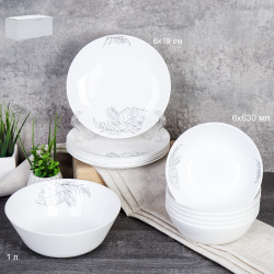 Столовый набор 13 предметов / 13/FLYGP75675 (24203) /уп 4/ Листья графика