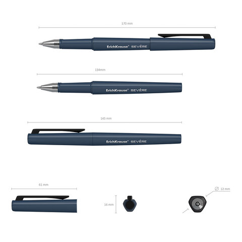 Ручка шариковая ERICH KRAUSE Severe Stick Classic, СИНЯЯ, корпус ассорти,0,7мм, линия, 48079