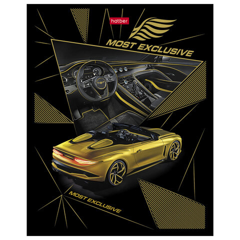 Тетрадь А5 48л. HATBER скоба, клетка, матовая ламинация, 3D фольга, Роскошь и стиль (, 48Т5лофВ1