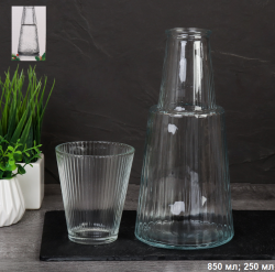 Графин 850 мл и стакан 250 мл Набор холостяка / NCH2-1 /уп 24/ стеклянный
