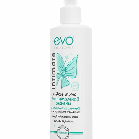 Мыло-крем жидкое для интимной гигиены гипоаллергенное для чувствительной кожи 200 мл, EVO Intimate, 1437