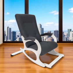 Кресло-качалка Бастион 2 Memory 15 с белыми ногами, максимальная нагрузка 150 кг.