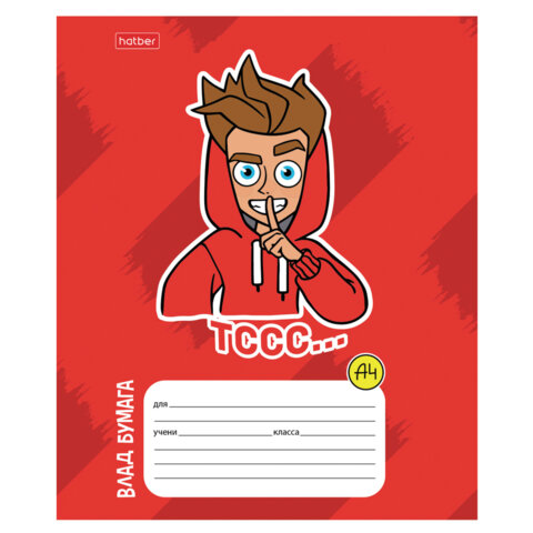 Тетрадь 12л. HATBER линия, обложка картон, Влад А4 (микс в спайке), 12Т5В2