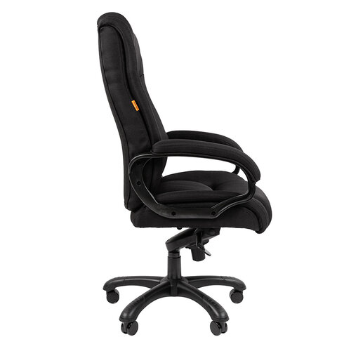 Кресло офисное Chairman CH 410, НАГРУЗКА до 180 кг, пружинный блок в сиденье, ткань SX, черное, 7163873