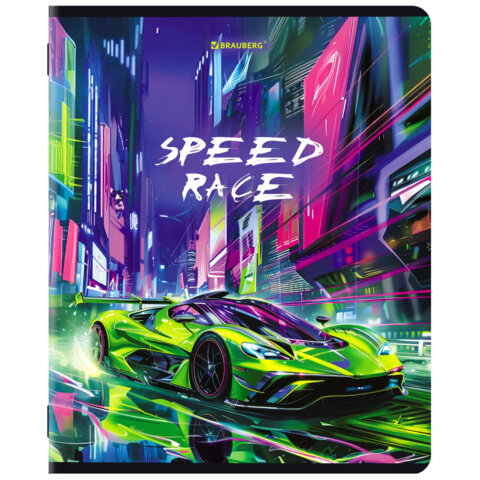 Тетради ДЭК А5 48 л. КОМПЛЕКТ 5 шт. BRAUBERG, скоба, клетка, глянцевый лак, "АВТО", 404932