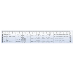 Линейка пластиковая 20 см BRAUBERG, справочная, тригонометрия, 210898