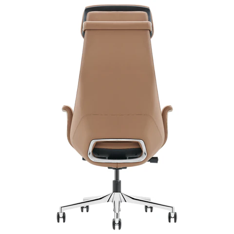 Кресло HAWASAN PREMIUM "STELLAR EX-840", синхромеханизм, алюминий, экокожа, коричневое, 533242