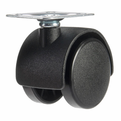 Колеса (ролики) для мебели, пластиковые d 35 мм, КОМПЛЕКТ 4 шт., черные, в пакете, WBZ, 533090