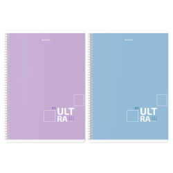 Тетради ДЭК А4 96 л. КОМПЛЕКТ 2 шт. BRAUBERG гребень, клетка, матовая ламинация, "UltraTone", 404883